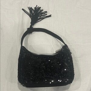 Elegant Black Sequin Shoulder Bag